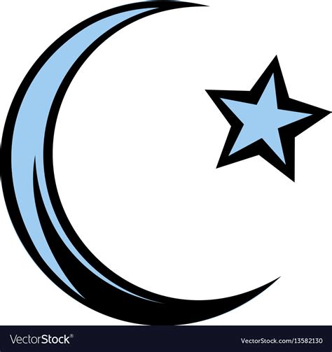 Muslim Symbol Icon Cartoon Royalty Free Vector Image
