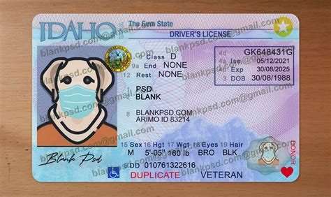 Idaho Drivers License Template V2 New V2 Blank Psd