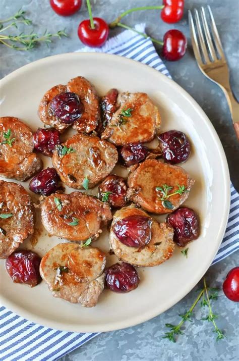 Pork Medallions With Red Wine Cherry Sauce Recipe Cook Me Recipes