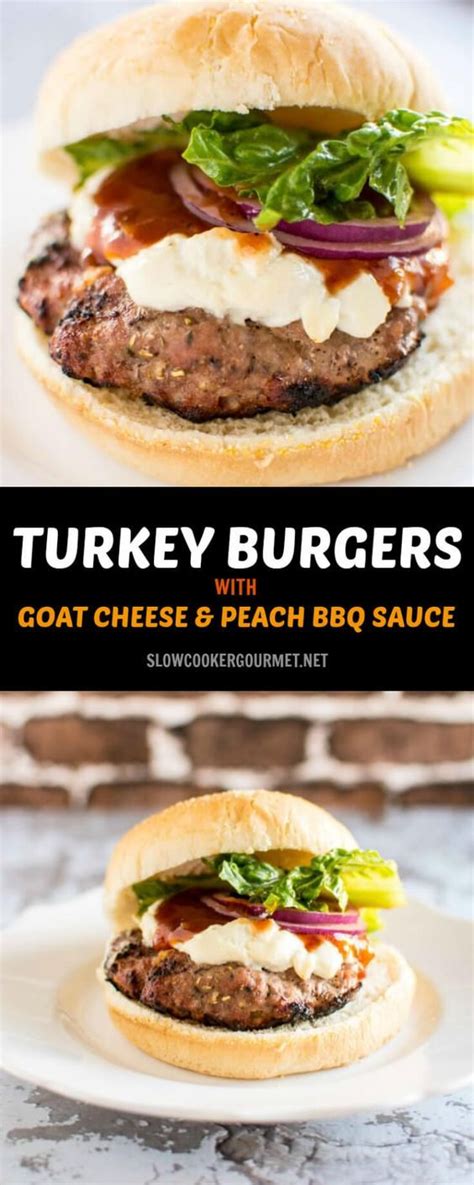 Turkey Burgers With A Simple BBQ Sauce Sweetened Up With Peaches And My