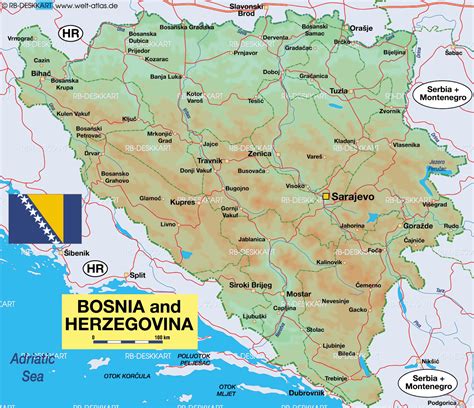 Karta Bosnien Hercegovina Bosnia Road Herzegovina Map Mapa Maps Europe