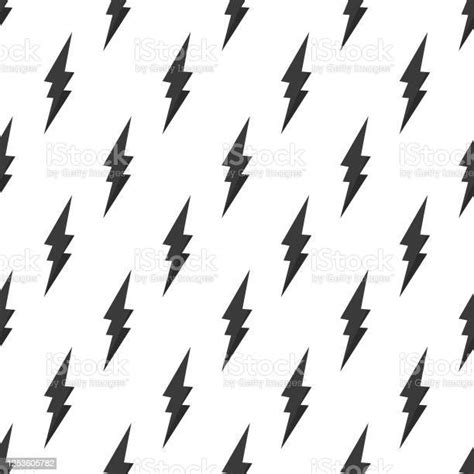 Thunder Seamless Pattern On White Background Stock Illustration
