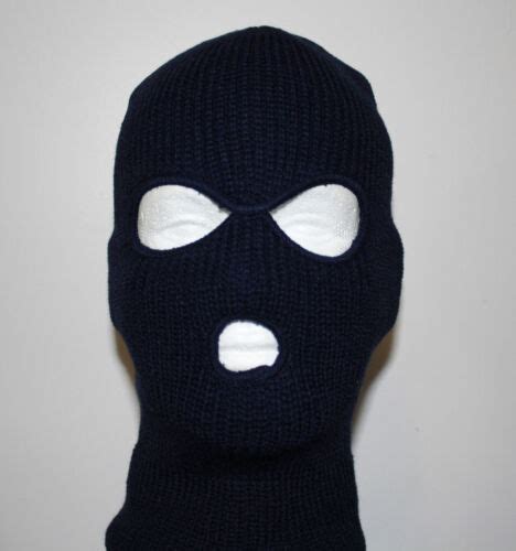 3 Hole Extra Warm Knit Winter Ski Mask Robber Mask Black Or Navy