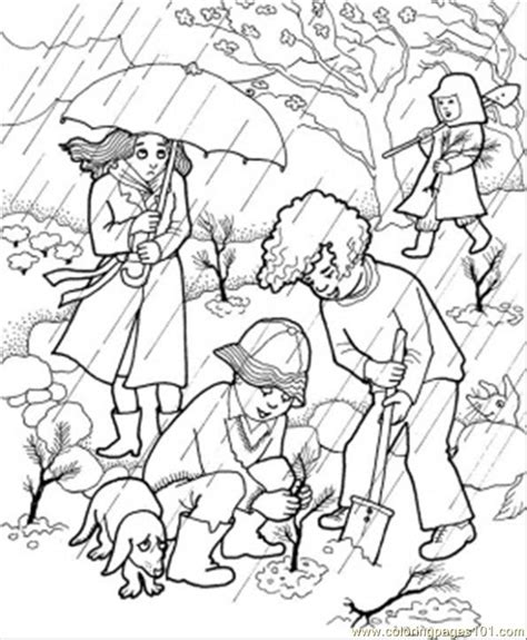 Coloring Pages Rain In The Garden Natural World Fallouts Coloring Home