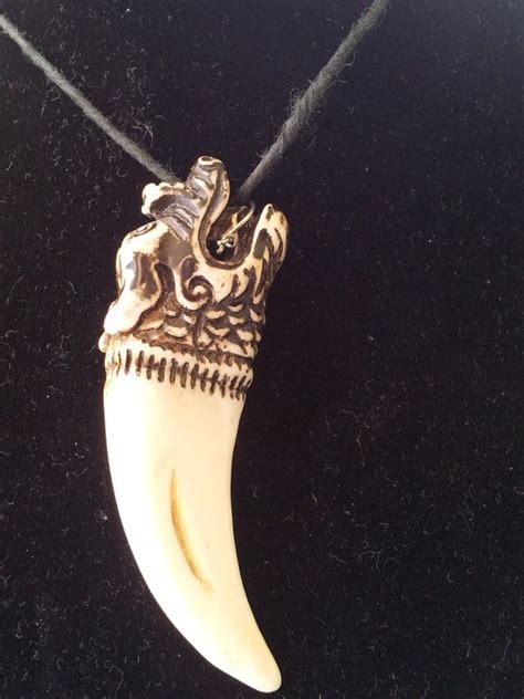 Dragon Carved Bone Unisex Pendent Necklace By Notyouraveragejewels 15