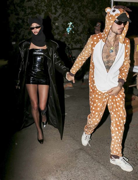 justin and hailey bieber went as total opposites for halloween