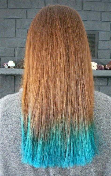 Manic Panic Turquoise Dye On Bleached Ends With Brunette Hair Hair Tips