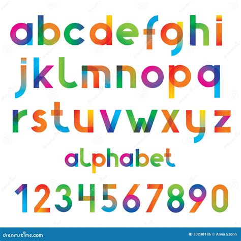 Colorful Vector Font And Numbers Royalty Free Stock Image Image