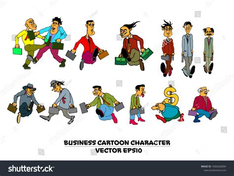 Group Funny Cartoon People Vector Stock Vector Royalty Free