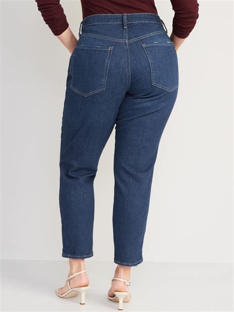 Curvy High Waisted OG Straight Ripped Ankle Jeans For Women Old Navy