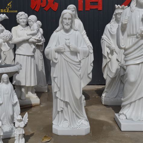 Factory Custom Marble Life Size Jesus Statue Religious Sculpture Dzm