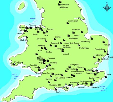Map Of Castles In England Castles In England Castle England Map