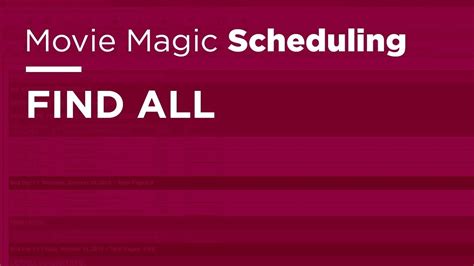 An update to our licensing system allows the user more visibility to the licenses they own and allows the user to manage them more efficiently on their own without additional support. Movie Magic Scheduling - Find All - YouTube