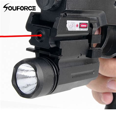 Red Laser Sight And Glock Flashlight Combo Tactical Rifle Lights For