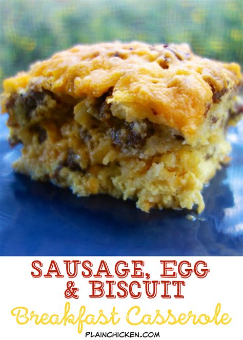 Sausage Egg And Biscuit Breakfast Casserole Plain Chicken