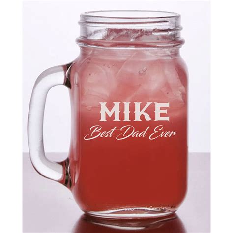 Personalized Drinking Jar With Handle 16oz