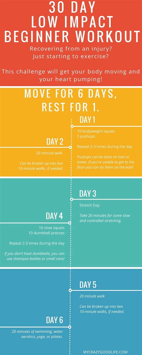 30 Day Low Impact Workout Challenge Diy Ideas Pinterest Low