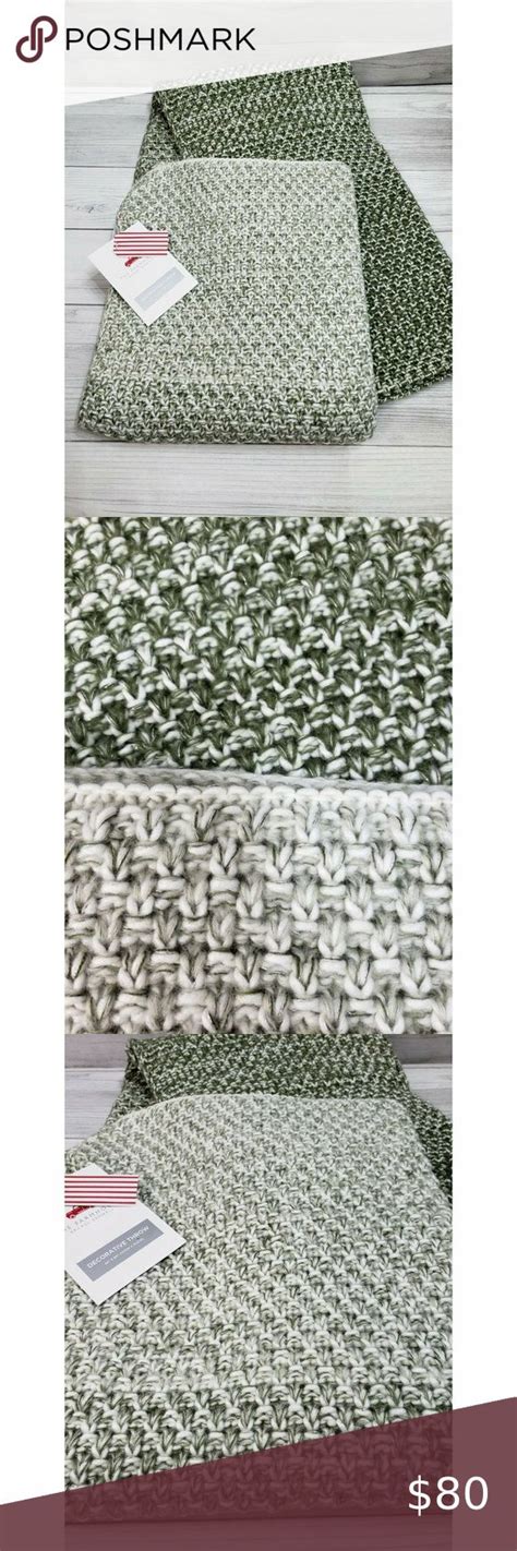 Rachel Ashwell Farmhouse Collection Green Sparkle Knit Throw Blanket