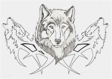 Wolfs Heads Tribal Wolf Tattoo Wolf Tattoo Design Tattoo Stencils