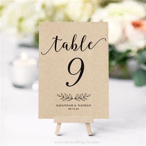 Printable Wedding Table Number Cards Wedding Table Numbers Etsy