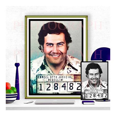 Digital Prints Pablo Escobar Usa Police Mugshot Photo Digital