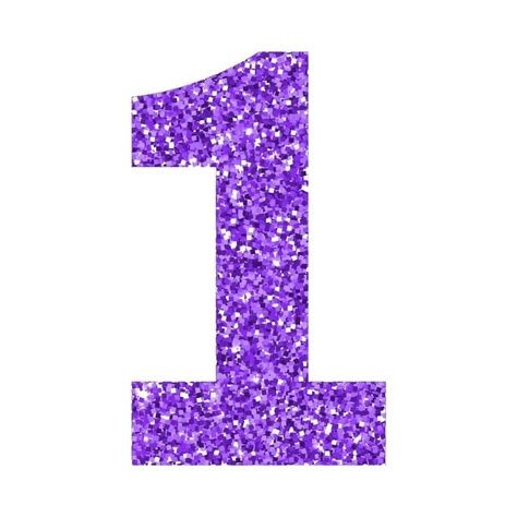 the number one is made up of purple glitter