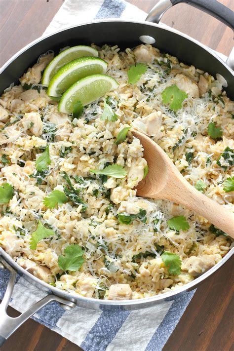 The first time we ever had cilantro lime rice was at chipotle and no surprise here, we loved it. Cilantro Lime Chicken with Rice Skillet - A Kitchen Addiction