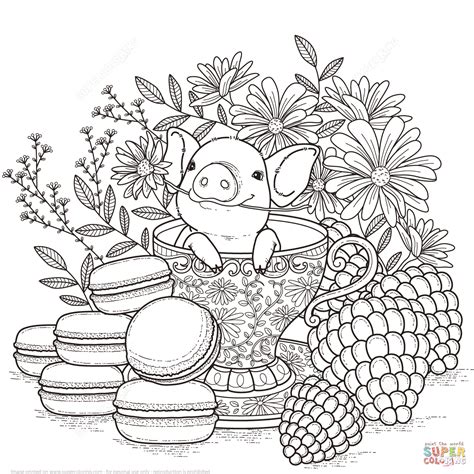 Adorable Little Pig Coloring Page Free Printable