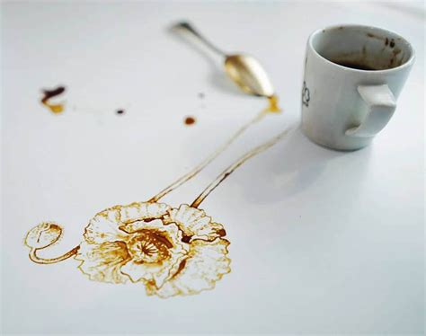 Spilled Coffee Drawing By Italian Artist Giulia Bernardelli Design Swan
