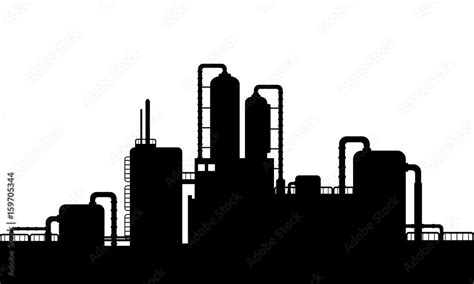 Factory Of Chemical Industries Silhouette Stock Vector Adobe Stock