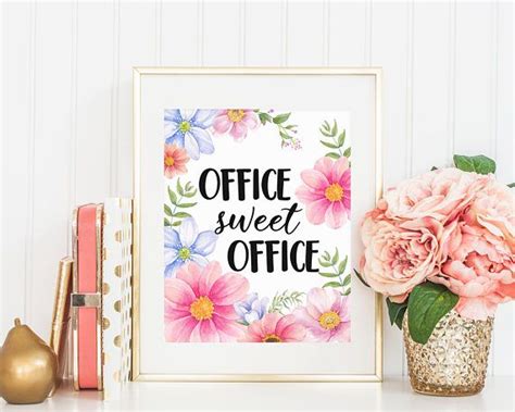 Office Sweet Office Typography Print Printable Wall Art Scripture Print