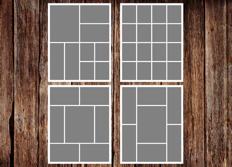 Photo Collage Template 8 X 10 Template Pack No3 Etsy