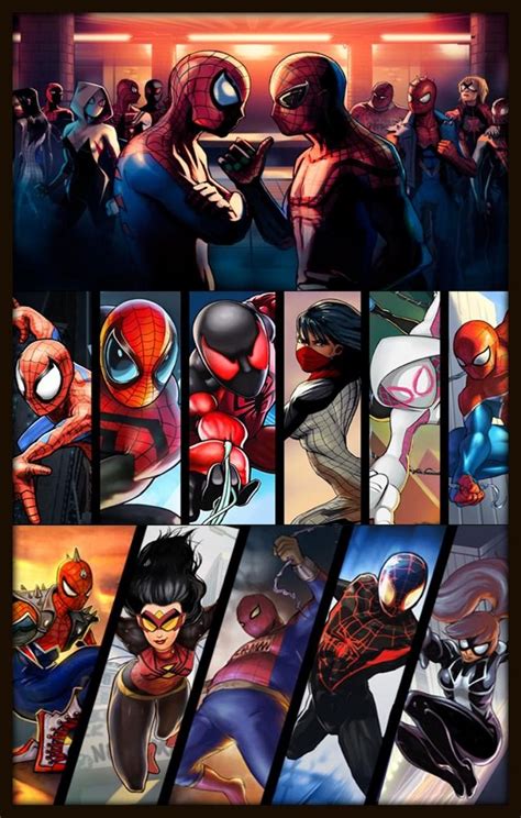 Spider Verse Superhéroes Marvel Spiderman Personajes Personajes De