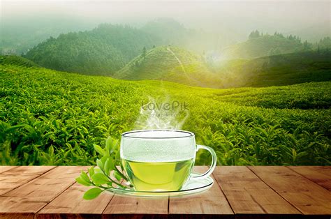 Fresh Green Tea Background Creative Imagepicture Free Download