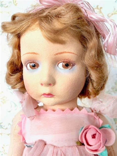 Gorgeous Antique All Original Lenci Felt Pouty Doll Mohair Wig Sweet