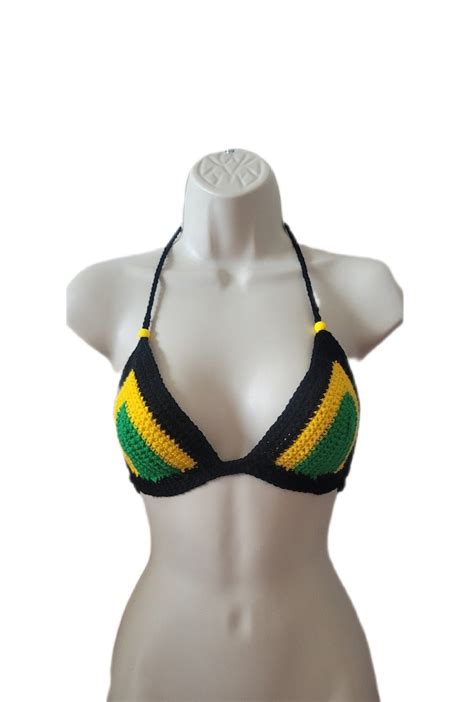 jamaican crochet bikini top etsy