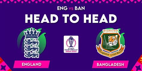Eng Vs Ban Head To Head Record Match 7 Cricket World Cup 2023
