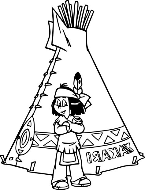 Coloriage de Yakari et son tipi à imprimer sur Coloriage DE .com