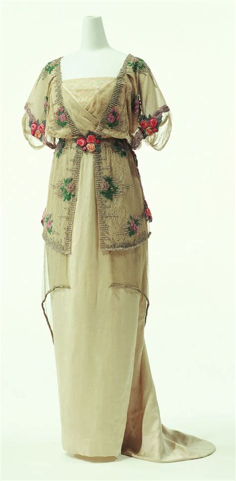 Ivory Floral Hobble Skirt Evening Dress Ca 1910 11 By Paul Poiret