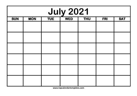 • the monthly calendar 2021 with 12 months on 12 pages (one month per page, us letter paper format), available in ms word doc, docx, pdf and jpg file formats. Free July 2021 Printable Calendar - Monthly Templates