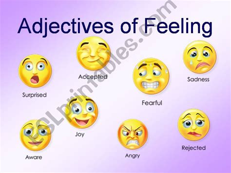 Esl English Powerpoints Adjectives Of Feeling