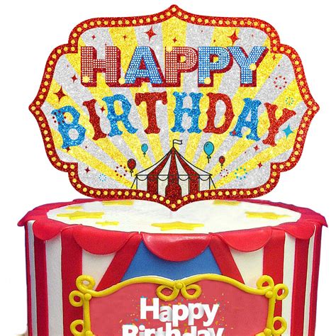 Buy Glitter Circus Happy Birthday Cake Topper Happiness Carnival Theme