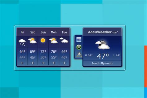 Click to see full answer AccuWeather Forecast Windows 10 Gadget - Win10Gadgets