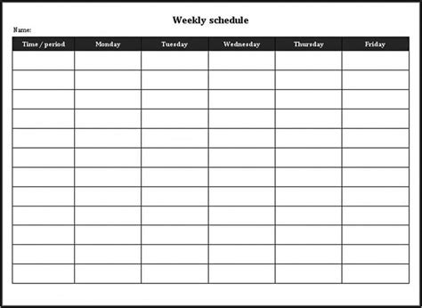 Monthly Employee Schedule Template Word Templates Resume Template