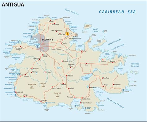 Antigua Beach Map