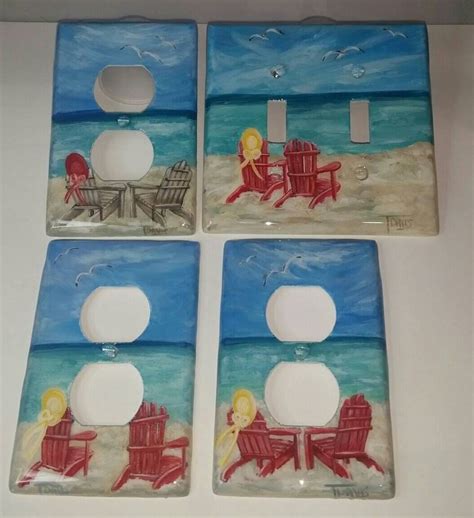 Nautical Beach Light Switch Plates And Outlet Covers Seashell Etsy