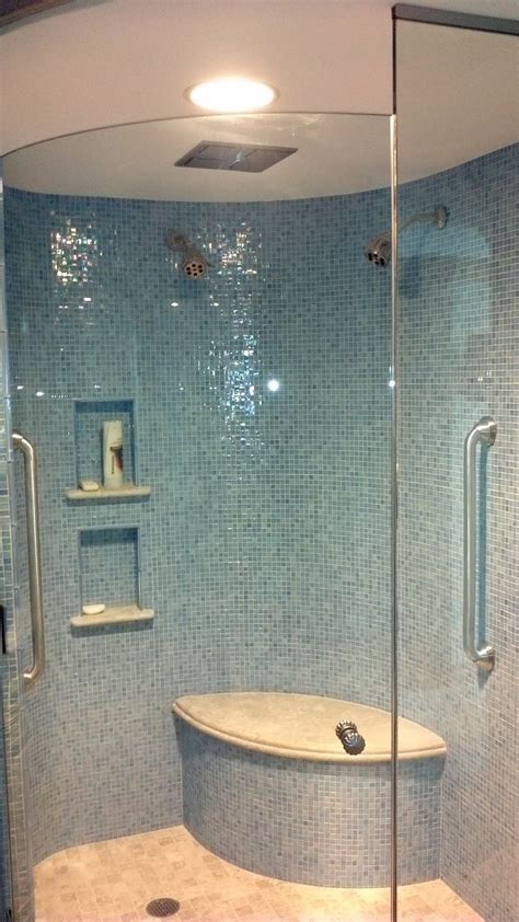 27 nice pictures of bathroom glass tile accent ideas