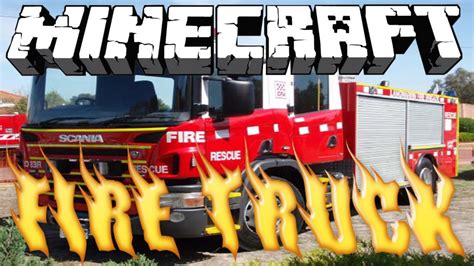 Minecraft Vehicle Tutorial 29 How To Build Fire Truck Youtube