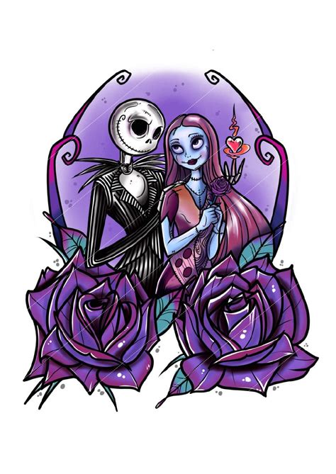 Jack And Sally In Heart Svg Couple Jack And Sally Svg The Etsy