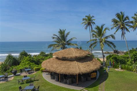 Bentota Beach With A Thatched Hut In Sri Lanka Editorial Photography